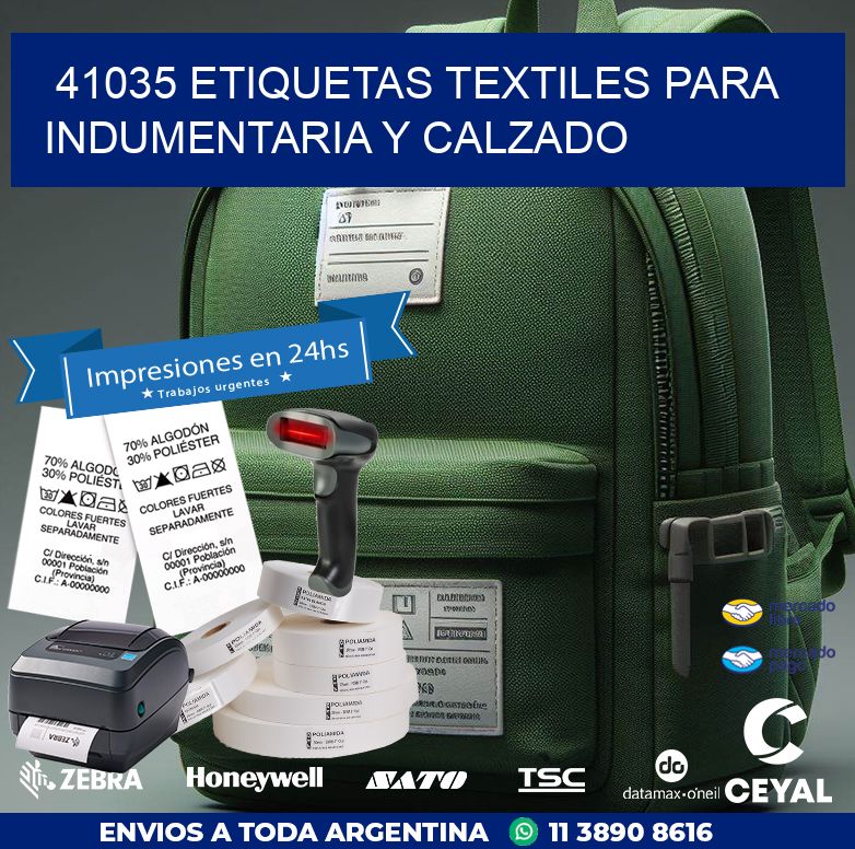 41035 ETIQUETAS TEXTILES PARA INDUMENTARIA Y CALZADO