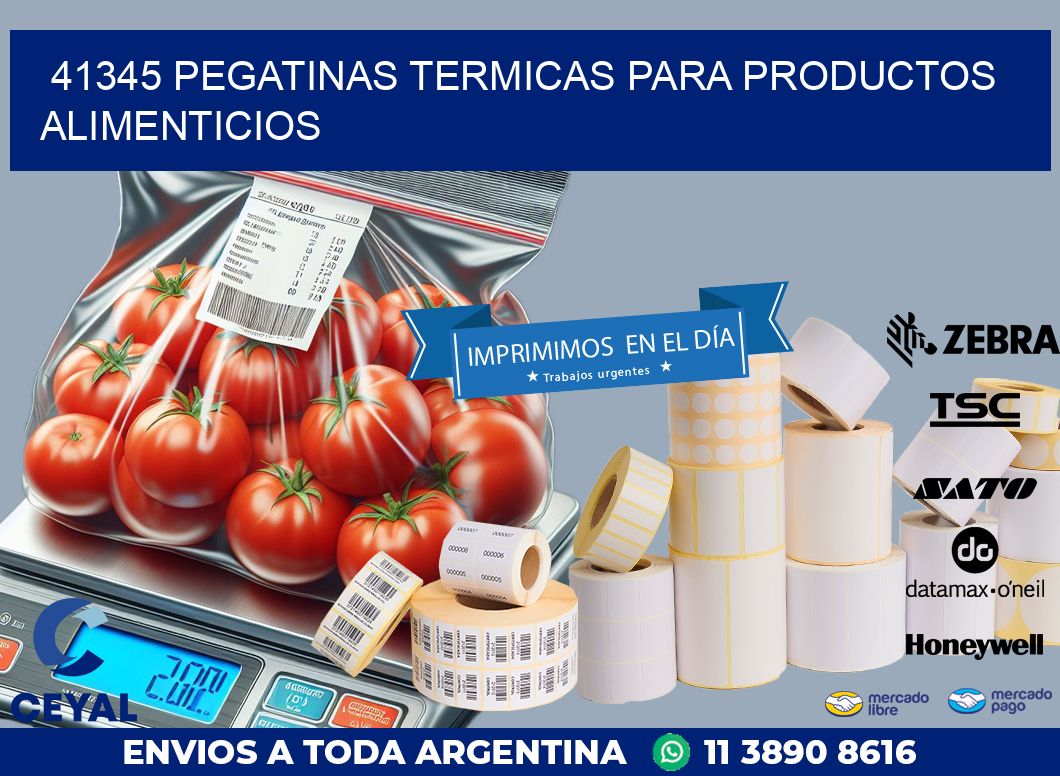 41345 PEGATINAS TERMICAS PARA PRODUCTOS ALIMENTICIOS