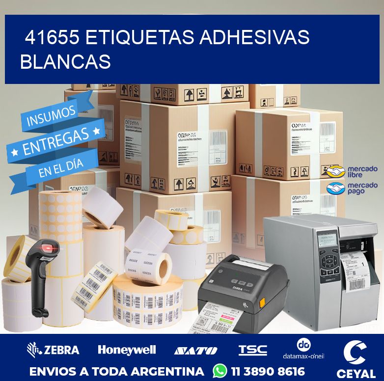 41655 ETIQUETAS ADHESIVAS BLANCAS