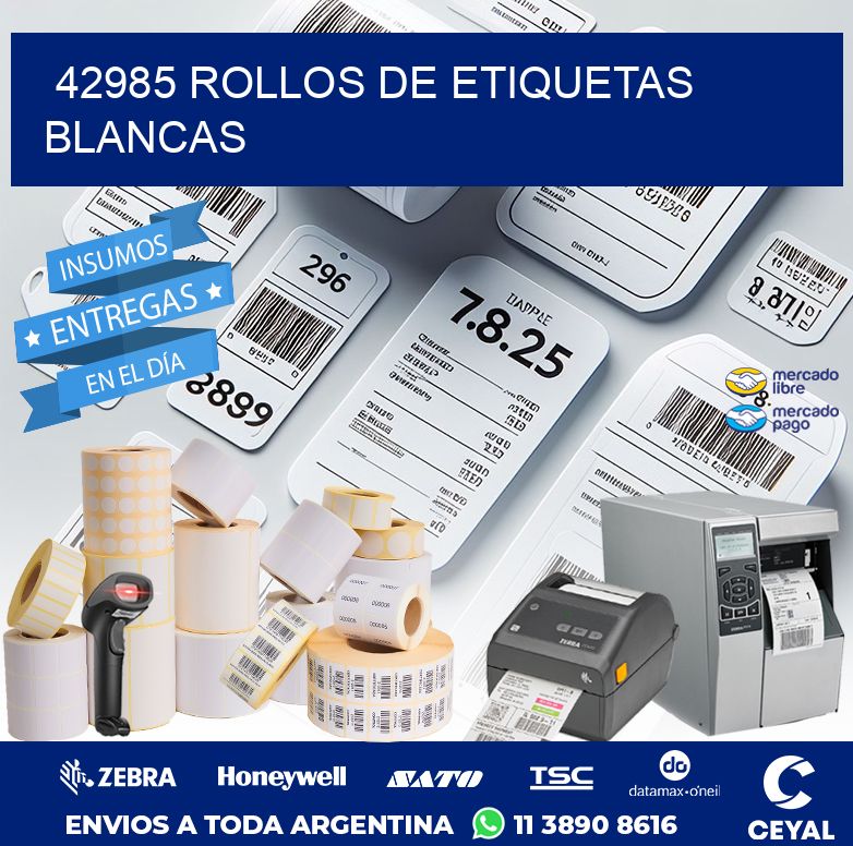 42985 ROLLOS DE ETIQUETAS BLANCAS