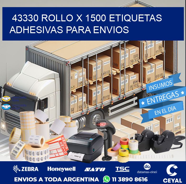 43330 ROLLO X 1500 ETIQUETAS ADHESIVAS PARA ENVIOS