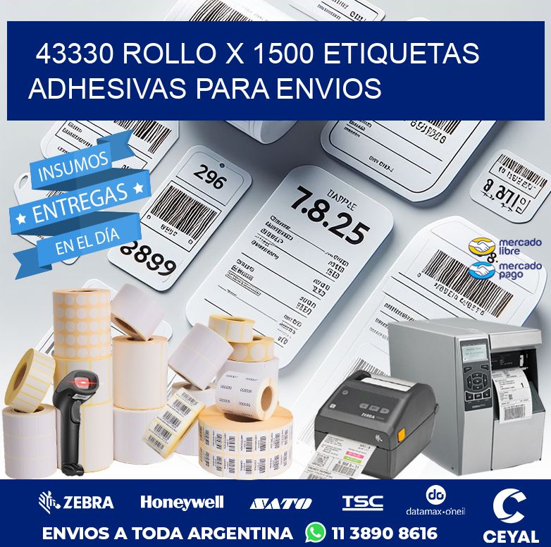 43330 ROLLO X 1500 ETIQUETAS ADHESIVAS PARA ENVIOS