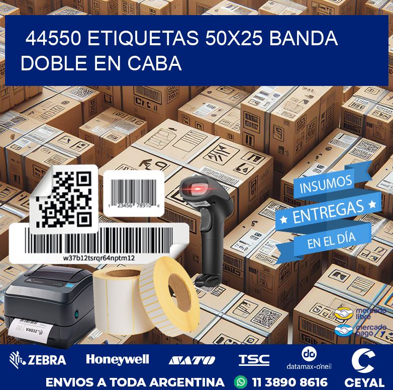 44550 ETIQUETAS 50X25 BANDA DOBLE EN CABA