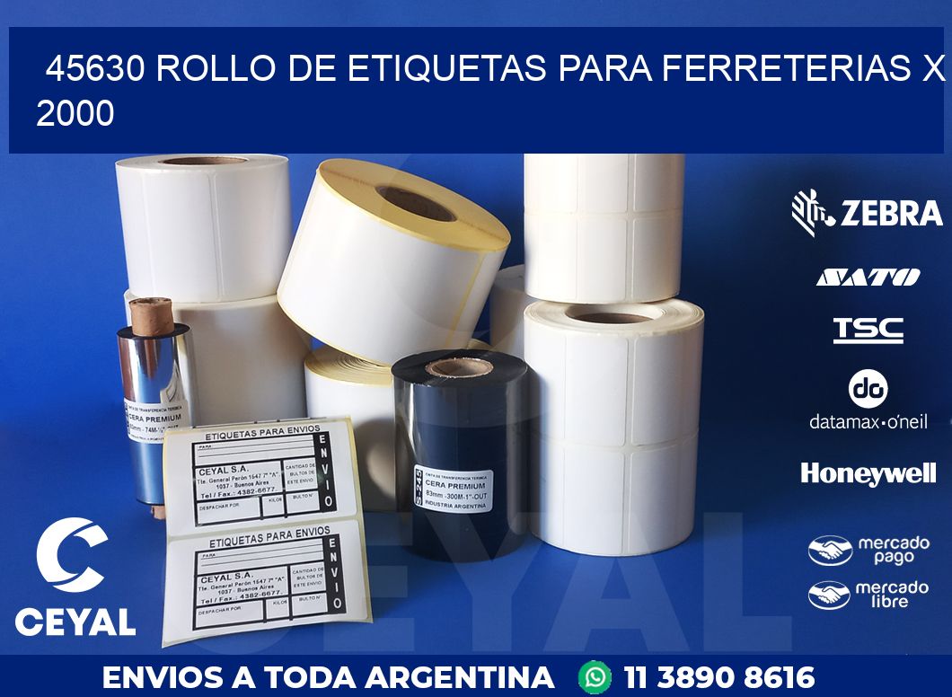 45630 ROLLO DE ETIQUETAS PARA FERRETERIAS X 2000