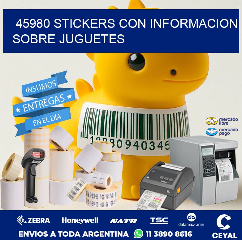 45980 STICKERS CON INFORMACION SOBRE JUGUETES