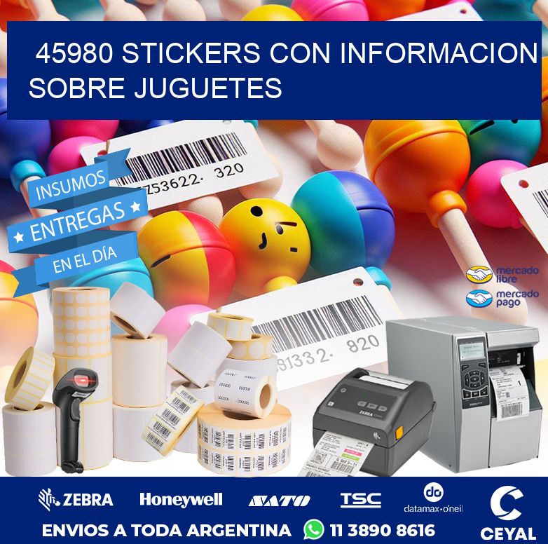 45980 STICKERS CON INFORMACION SOBRE JUGUETES