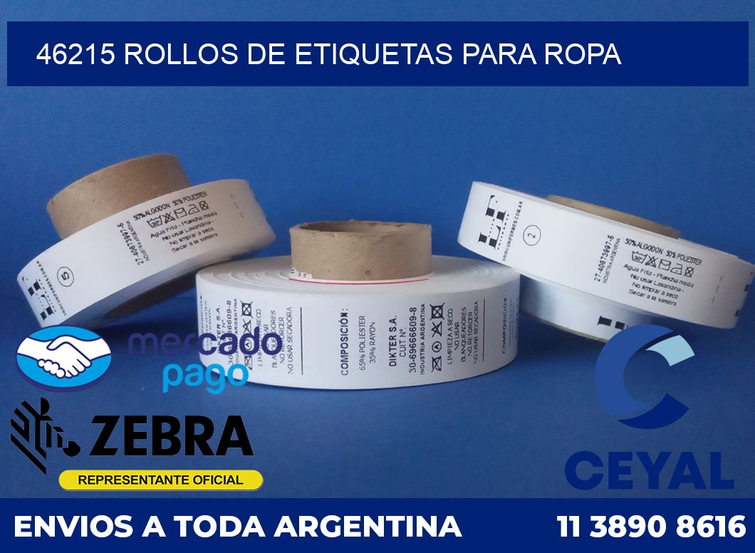 46215 ROLLOS DE ETIQUETAS PARA ROPA
