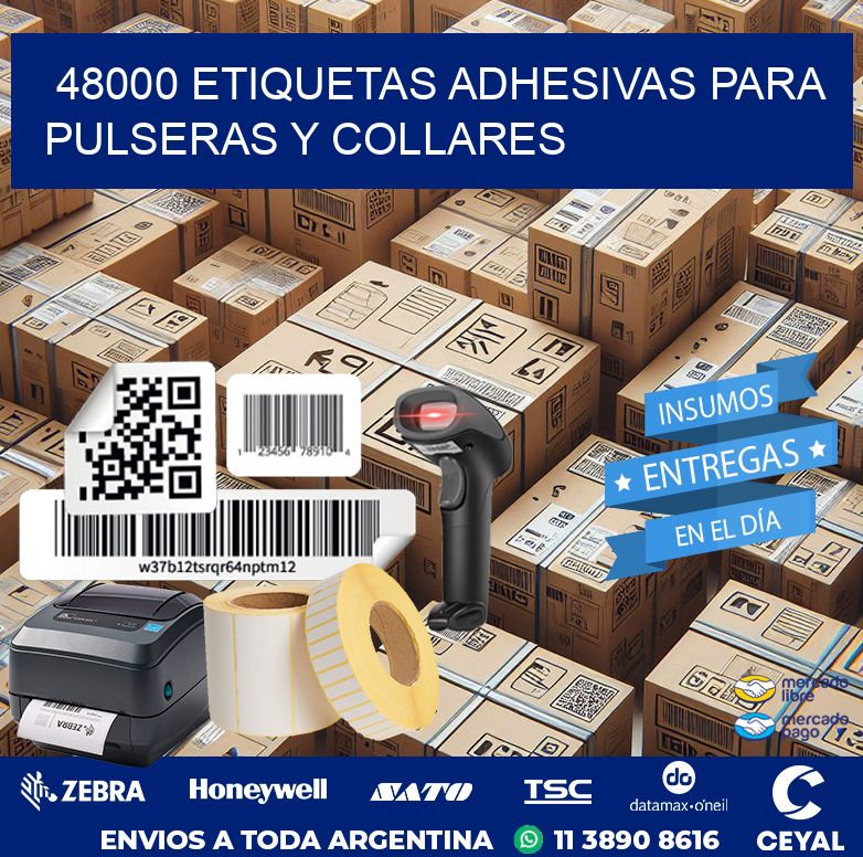 48000 ETIQUETAS ADHESIVAS PARA PULSERAS Y COLLARES