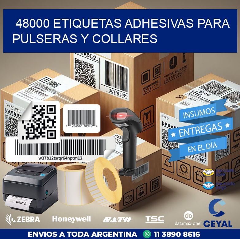 48000 ETIQUETAS ADHESIVAS PARA PULSERAS Y COLLARES