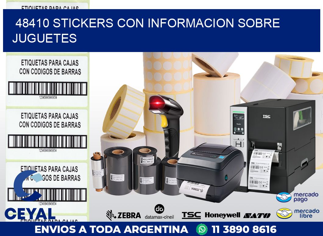 48410 STICKERS CON INFORMACION SOBRE JUGUETES