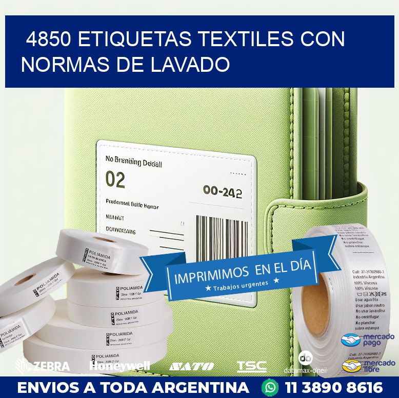 4850 ETIQUETAS TEXTILES CON NORMAS DE LAVADO