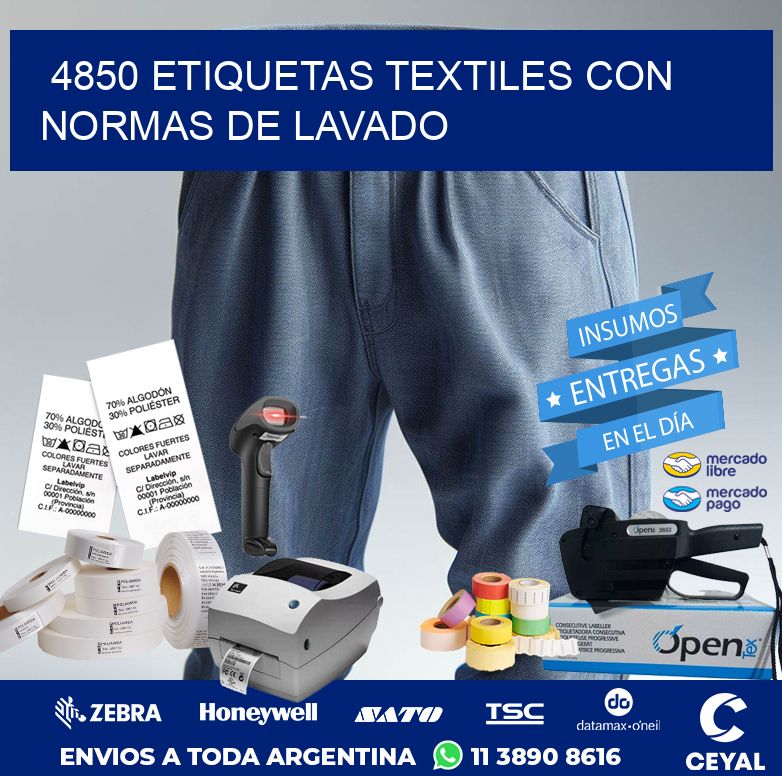 4850 ETIQUETAS TEXTILES CON NORMAS DE LAVADO