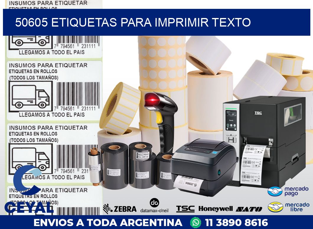 50605 ETIQUETAS PARA IMPRIMIR TEXTO