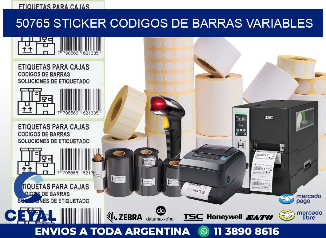 50765 STICKER CODIGOS DE BARRAS VARIABLES