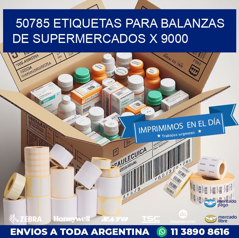50785 ETIQUETAS PARA BALANZAS DE SUPERMERCADOS X 9000