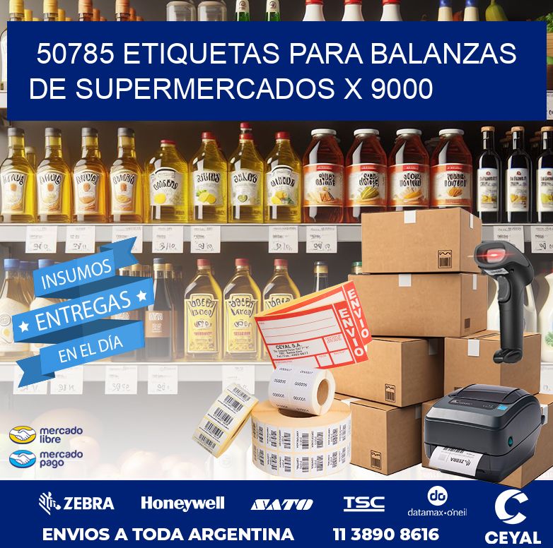 50785 ETIQUETAS PARA BALANZAS DE SUPERMERCADOS X 9000