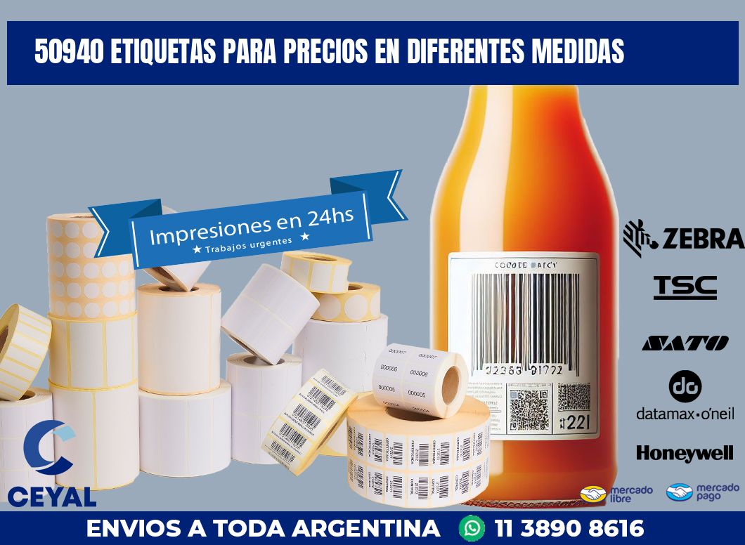 50940 ETIQUETAS PARA PRECIOS EN DIFERENTES MEDIDAS