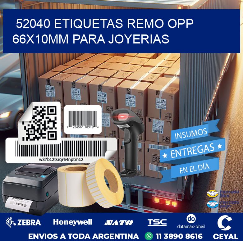 52040 ETIQUETAS REMO OPP 66X10MM PARA JOYERIAS