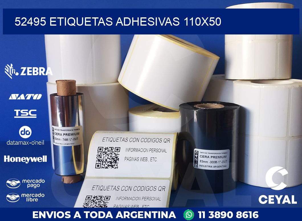52495 ETIQUETAS ADHESIVAS 110X50
