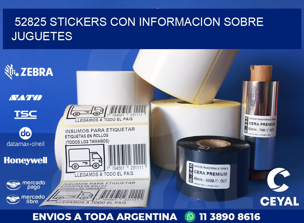 52825 STICKERS CON INFORMACION SOBRE JUGUETES