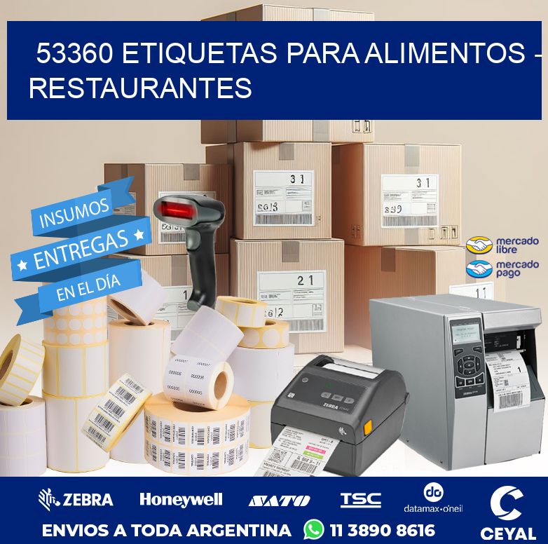 53360 ETIQUETAS PARA ALIMENTOS - RESTAURANTES