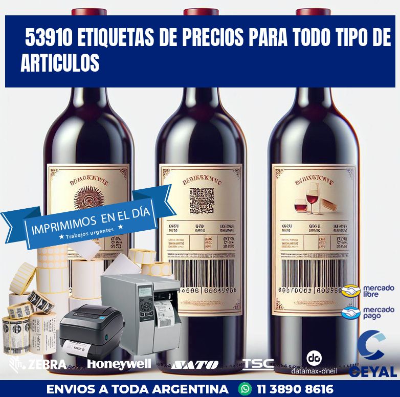 53910 ETIQUETAS DE PRECIOS PARA TODO TIPO DE ARTICULOS