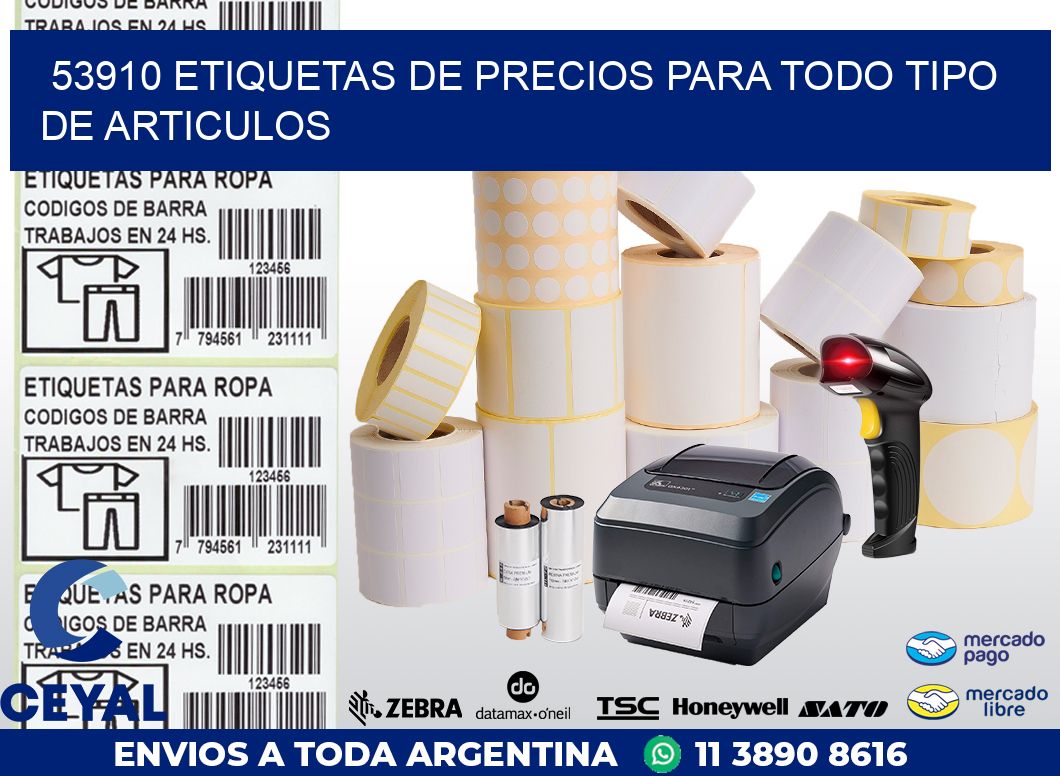 53910 ETIQUETAS DE PRECIOS PARA TODO TIPO DE ARTICULOS