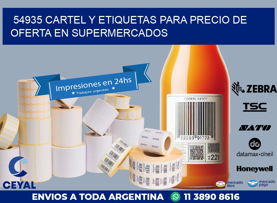 54935 CARTEL Y ETIQUETAS PARA PRECIO DE OFERTA EN SUPERMERCADOS