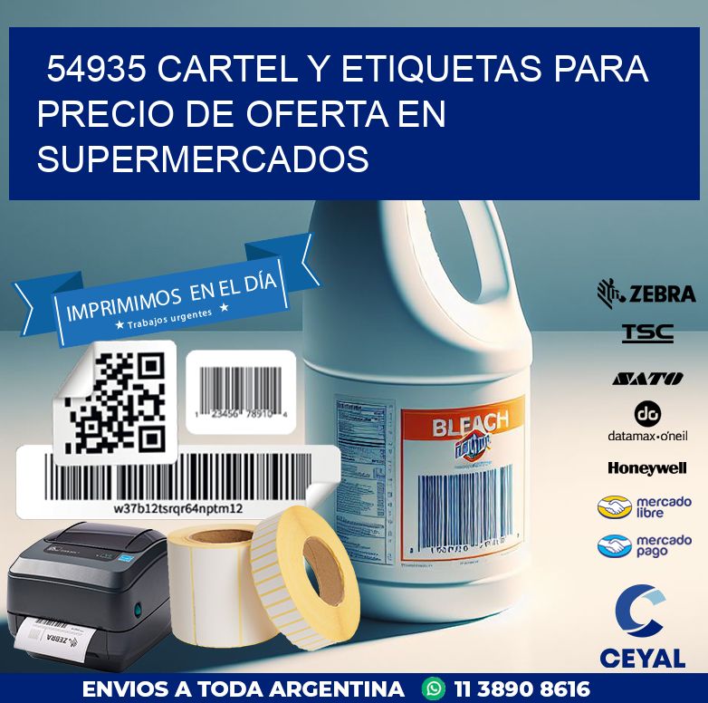 54935 CARTEL Y ETIQUETAS PARA PRECIO DE OFERTA EN SUPERMERCADOS
