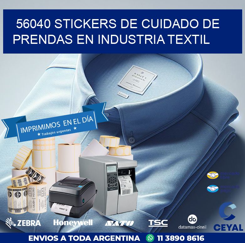 56040 STICKERS DE CUIDADO DE PRENDAS EN INDUSTRIA TEXTIL