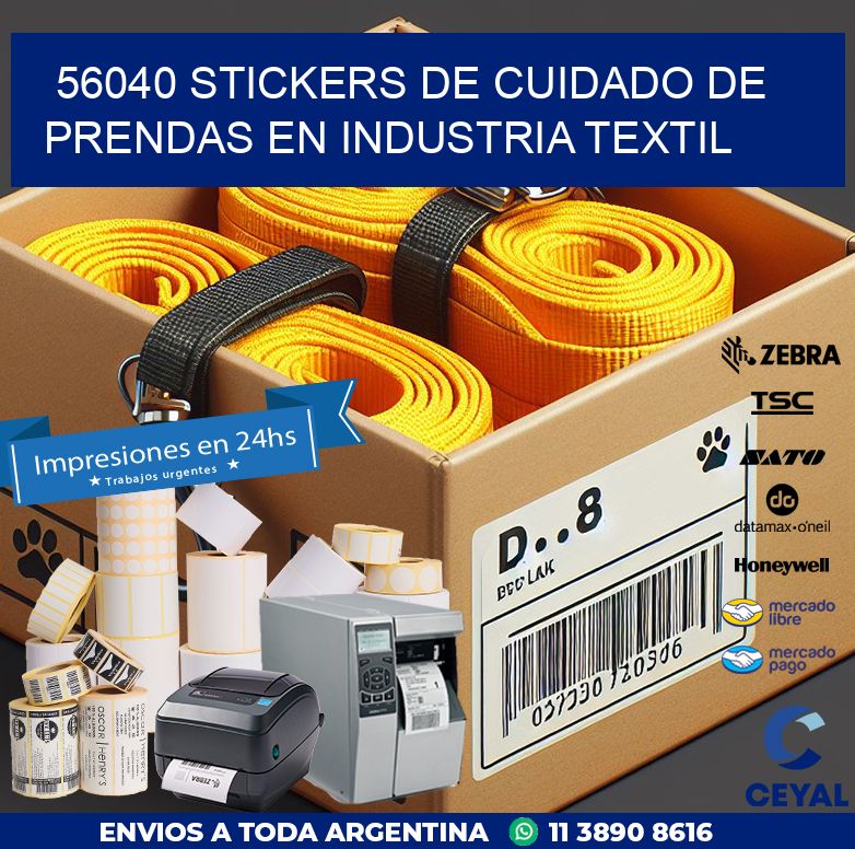 56040 STICKERS DE CUIDADO DE PRENDAS EN INDUSTRIA TEXTIL