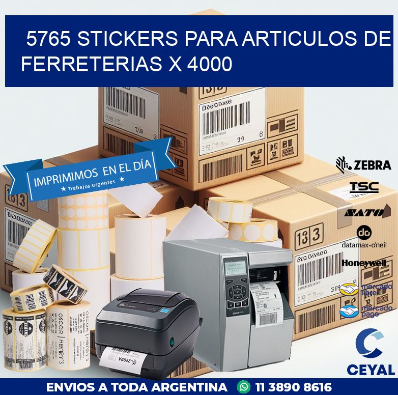 5765 STICKERS PARA ARTICULOS DE FERRETERIAS X 4000