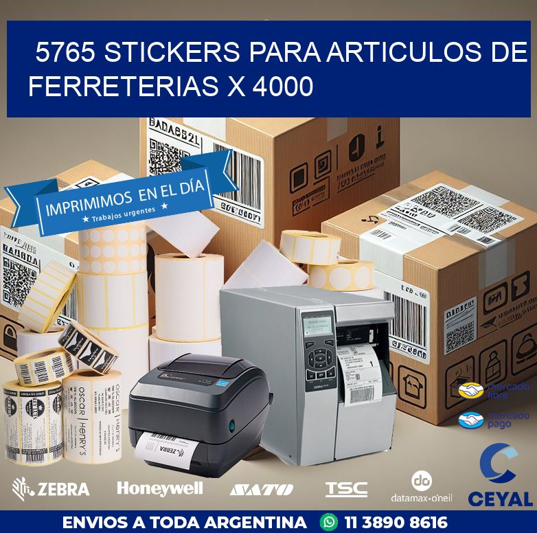 5765 STICKERS PARA ARTICULOS DE FERRETERIAS X 4000