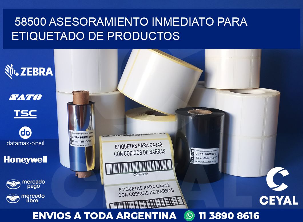58500 ASESORAMIENTO INMEDIATO PARA ETIQUETADO DE PRODUCTOS