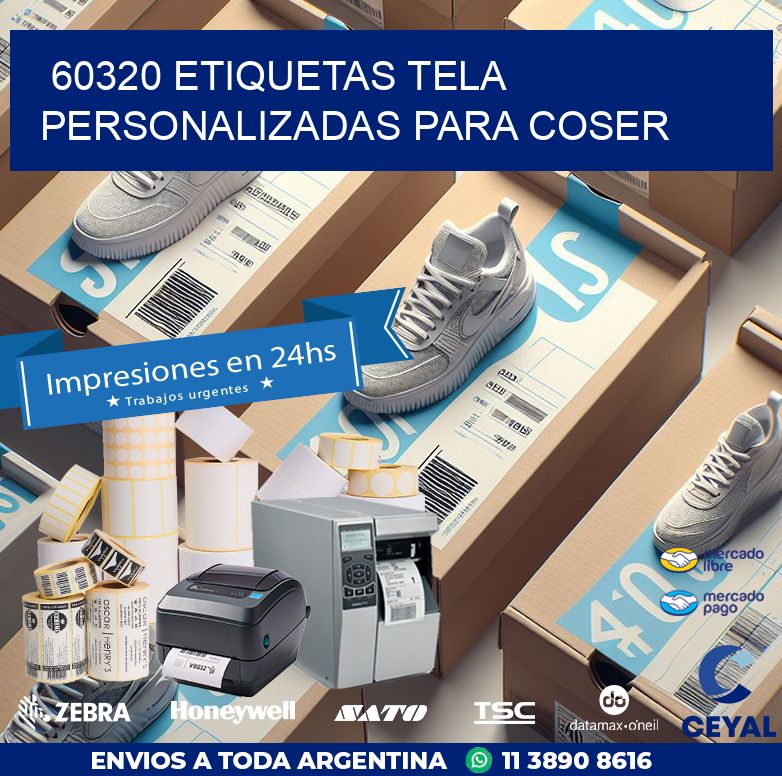 60320 ETIQUETAS TELA PERSONALIZADAS PARA COSER