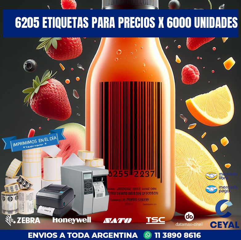 6205 ETIQUETAS PARA PRECIOS X 6000 UNIDADES