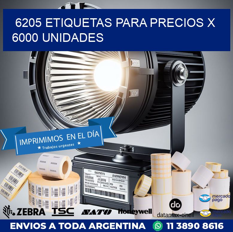 6205 ETIQUETAS PARA PRECIOS X 6000 UNIDADES