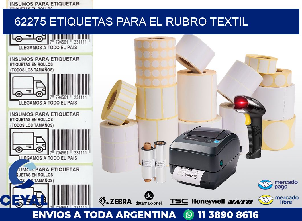 62275 ETIQUETAS PARA EL RUBRO TEXTIL
