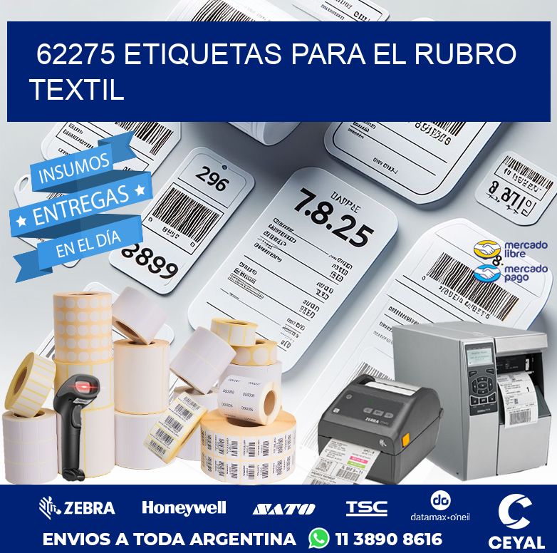62275 ETIQUETAS PARA EL RUBRO TEXTIL