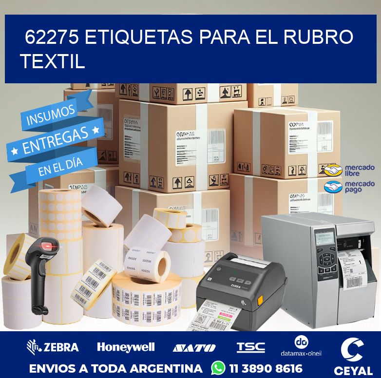 62275 ETIQUETAS PARA EL RUBRO TEXTIL