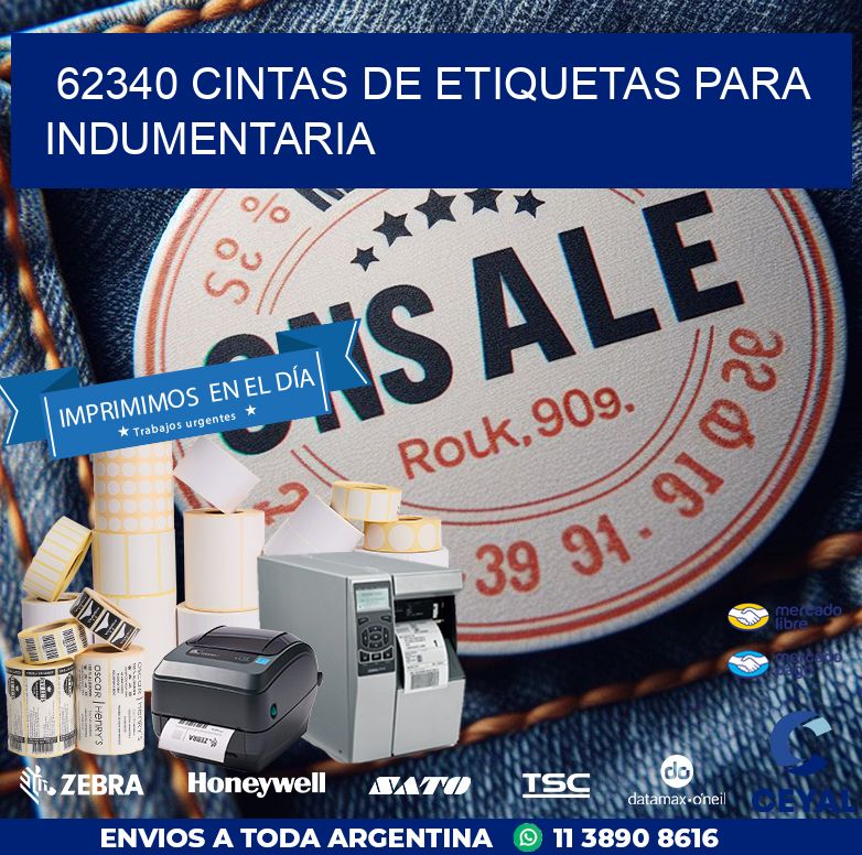 62340 CINTAS DE ETIQUETAS PARA INDUMENTARIA