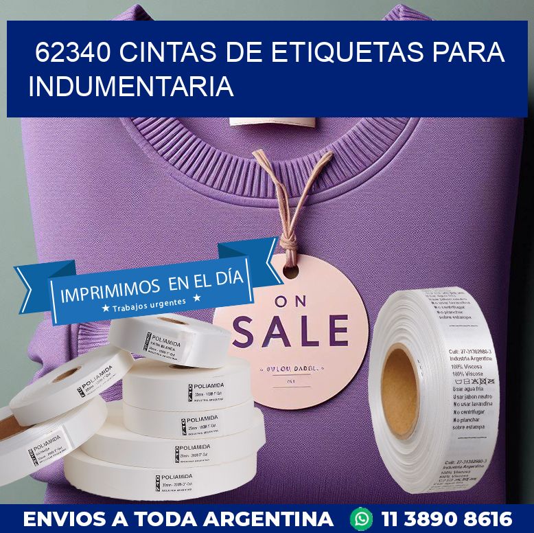 62340 CINTAS DE ETIQUETAS PARA INDUMENTARIA