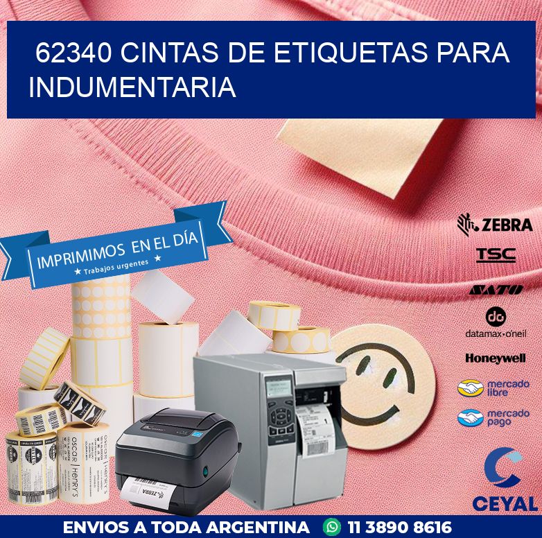 62340 CINTAS DE ETIQUETAS PARA INDUMENTARIA