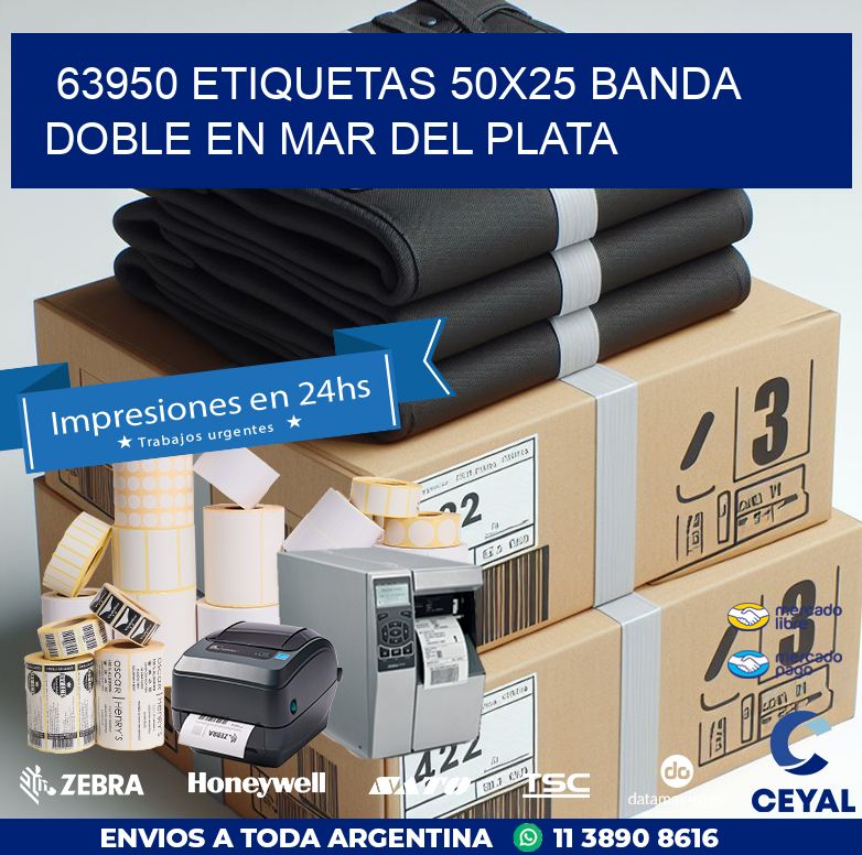 63950 ETIQUETAS 50X25 BANDA DOBLE EN MAR DEL PLATA