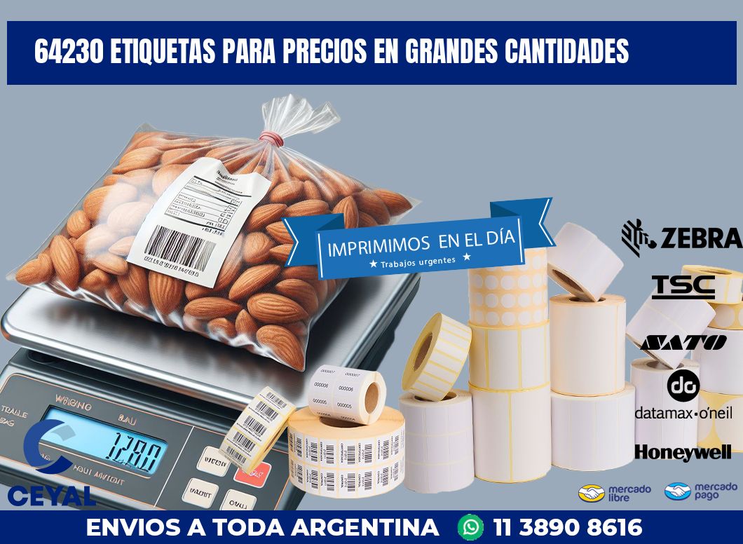 64230 ETIQUETAS PARA PRECIOS EN GRANDES CANTIDADES