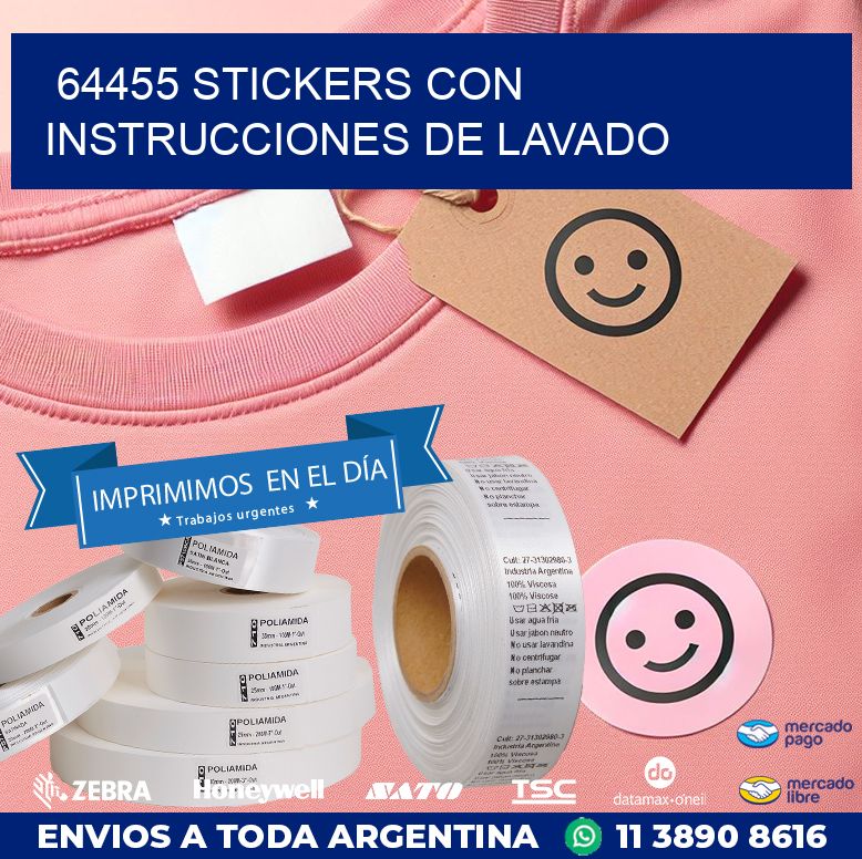 64455 STICKERS CON INSTRUCCIONES DE LAVADO