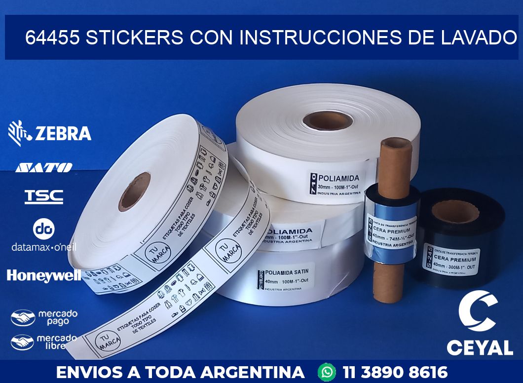 64455 STICKERS CON INSTRUCCIONES DE LAVADO