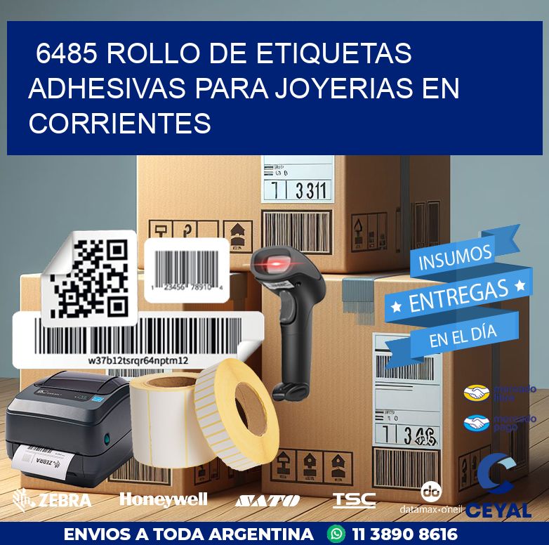 6485 ROLLO DE ETIQUETAS ADHESIVAS PARA JOYERIAS EN CORRIENTES