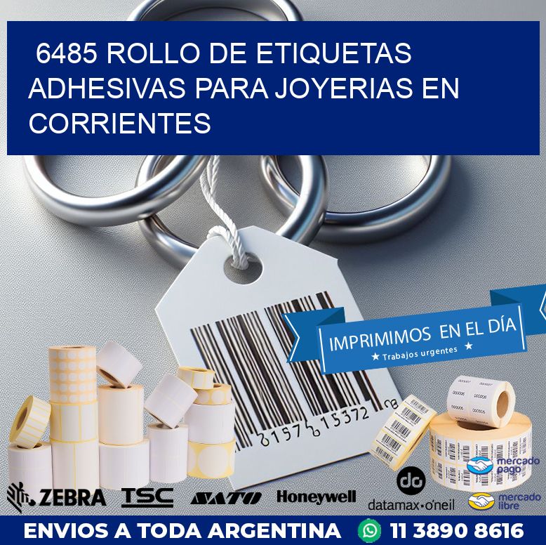 6485 ROLLO DE ETIQUETAS ADHESIVAS PARA JOYERIAS EN CORRIENTES
