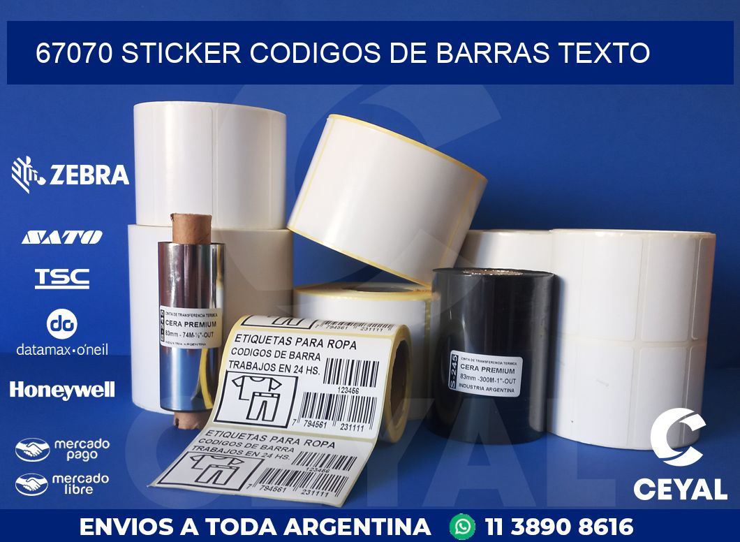 67070 STICKER CODIGOS DE BARRAS TEXTO